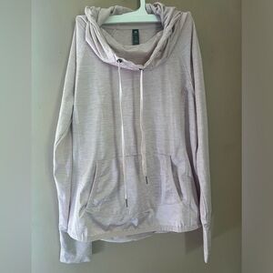 Pink pullover athletic hoodie, 90 degrees